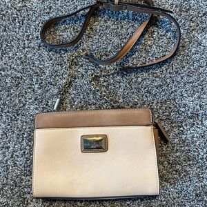 Simply Noelle Cream and Brown Crossbody Bag